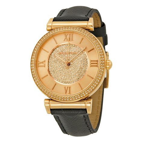 michael kors black onyx watch|michael kors leather watch.